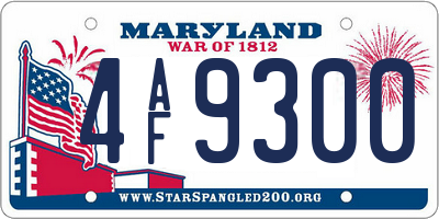 MD license plate 4AF9300