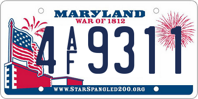 MD license plate 4AF9311