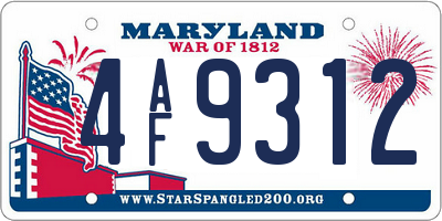 MD license plate 4AF9312