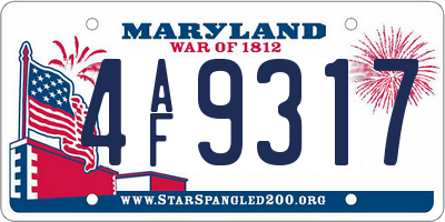 MD license plate 4AF9317