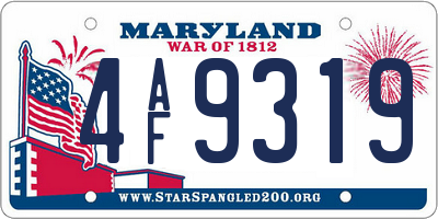 MD license plate 4AF9319