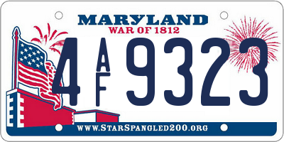 MD license plate 4AF9323