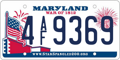 MD license plate 4AF9369