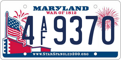 MD license plate 4AF9370