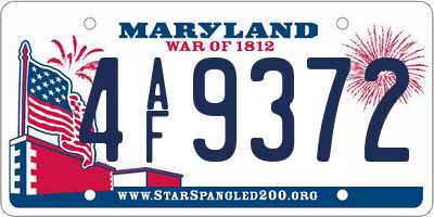 MD license plate 4AF9372