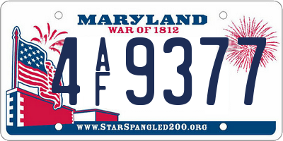 MD license plate 4AF9377
