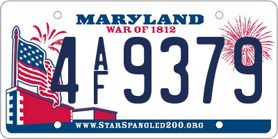 MD license plate 4AF9379