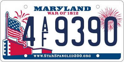 MD license plate 4AF9390