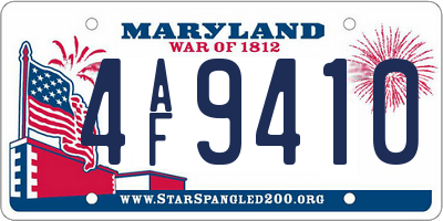 MD license plate 4AF9410