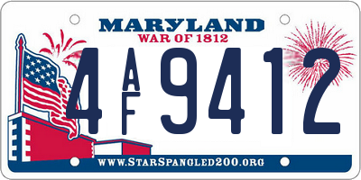 MD license plate 4AF9412