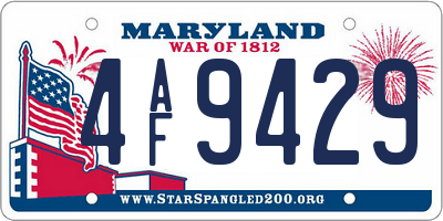 MD license plate 4AF9429