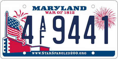 MD license plate 4AF9441