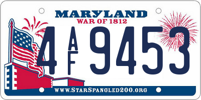 MD license plate 4AF9453