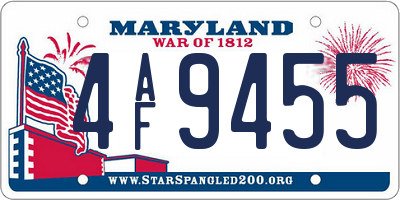 MD license plate 4AF9455