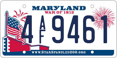 MD license plate 4AF9461