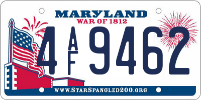 MD license plate 4AF9462