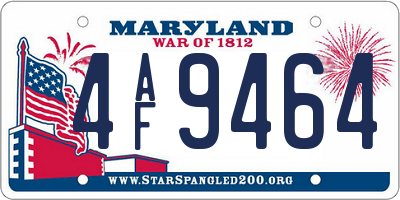 MD license plate 4AF9464