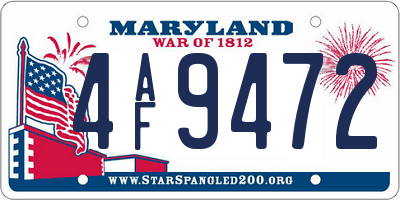 MD license plate 4AF9472