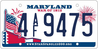 MD license plate 4AF9475