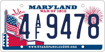 MD license plate 4AF9478