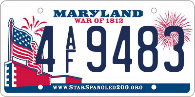 MD license plate 4AF9483