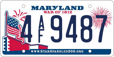 MD license plate 4AF9487