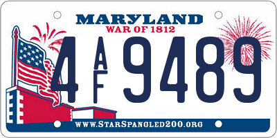 MD license plate 4AF9489