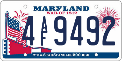 MD license plate 4AF9492