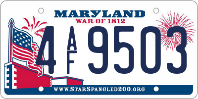 MD license plate 4AF9503