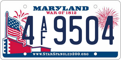 MD license plate 4AF9504