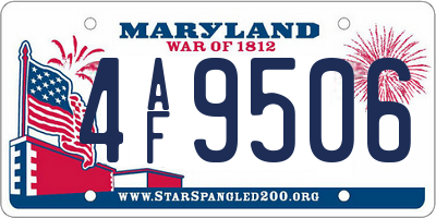 MD license plate 4AF9506