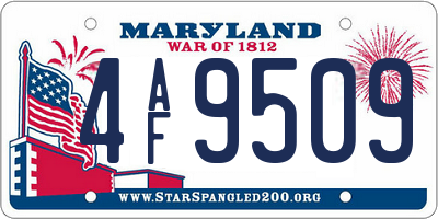 MD license plate 4AF9509