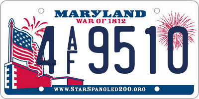 MD license plate 4AF9510