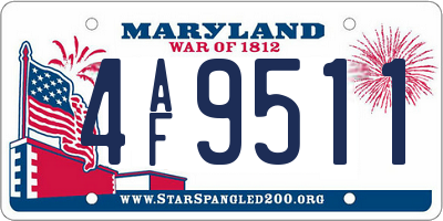 MD license plate 4AF9511