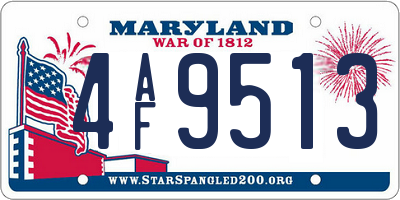 MD license plate 4AF9513
