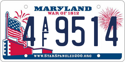 MD license plate 4AF9514