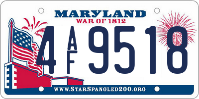 MD license plate 4AF9518
