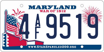 MD license plate 4AF9519