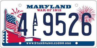 MD license plate 4AF9526