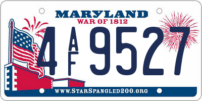 MD license plate 4AF9527