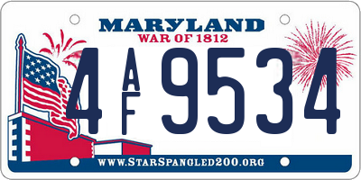 MD license plate 4AF9534