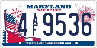MD license plate 4AF9536