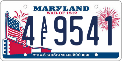 MD license plate 4AF9541
