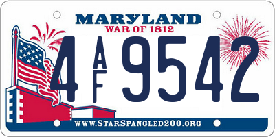 MD license plate 4AF9542