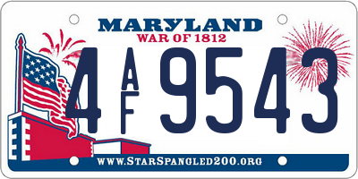 MD license plate 4AF9543