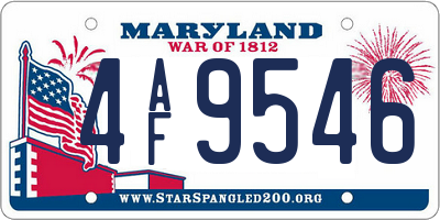 MD license plate 4AF9546