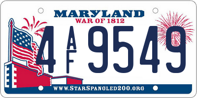 MD license plate 4AF9549