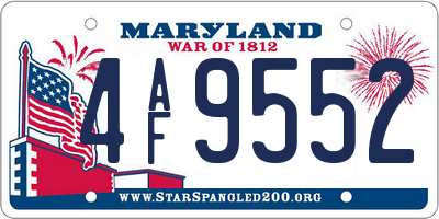 MD license plate 4AF9552