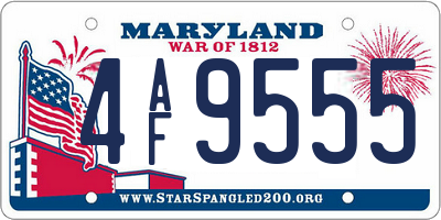 MD license plate 4AF9555