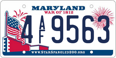 MD license plate 4AF9563